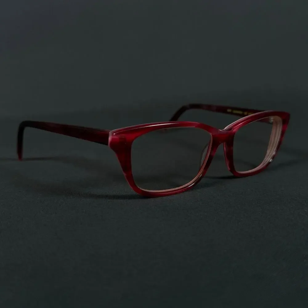 Bevel 3672 Leonardo CR Red 51-15 Acetate Eyeglasses Japan Vintage ONLY FRAME